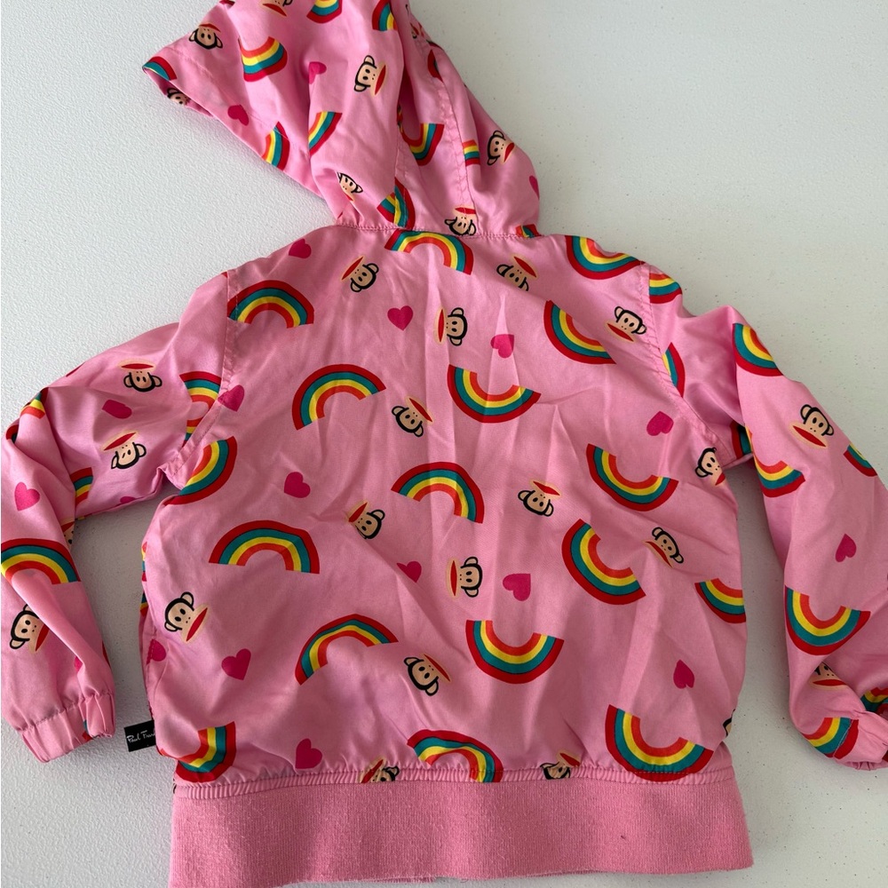 Kids Girls 3T Paul Frank Monkey Rainbows Pink Jacket Hooded Zip Up - Picture 6 of 6